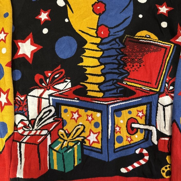 Ugly Christmas Party Sweater 2XL Jack In The Box Unisex Hood NWOT - Picture 3 of 9